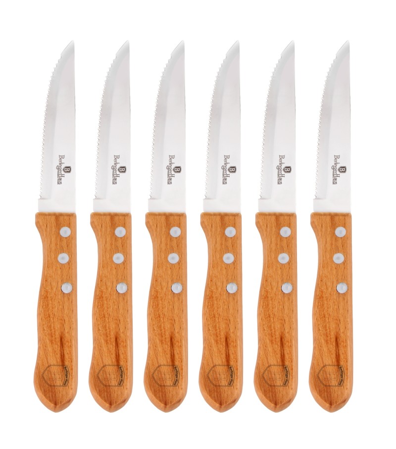 6 pcs steak knife set with wood handle