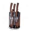 6 pcs knife set with stand, original wood