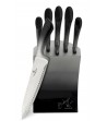 6 pcs knife set in stainless steel block