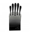 6 pcs knife set in stainless steel block