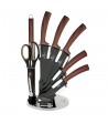 8 pcs knife set with stand, original wood