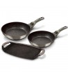 Frypan / grill plate set, 3+2 pcs