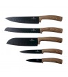 6 pcs knife set with magnetic hanger, wooden